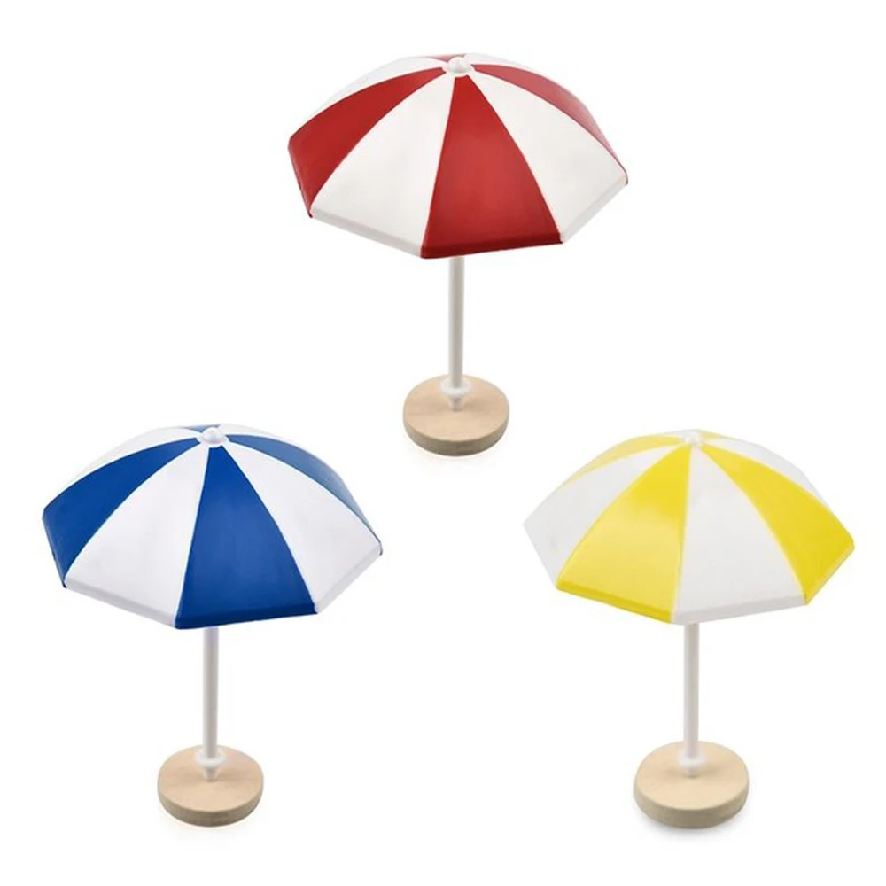 3 Color Beach Sun Umbrella Miniature PVC Landscape Bonsai Fairy Ornament Dollhouse Micro Landscape Decoration