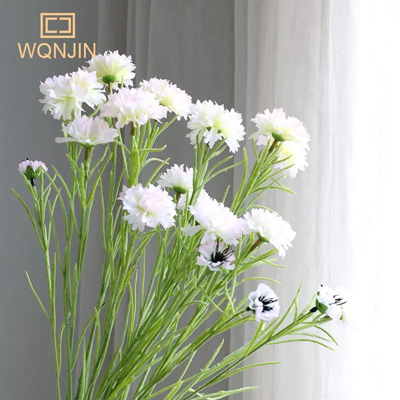 1PCS Nordic Blau Lange Zweig Sternen Kornblume Seide Künstliche Blumen Hause Hochzeit Party Dekoration Flore Fleurs Artificielles – Detail 5