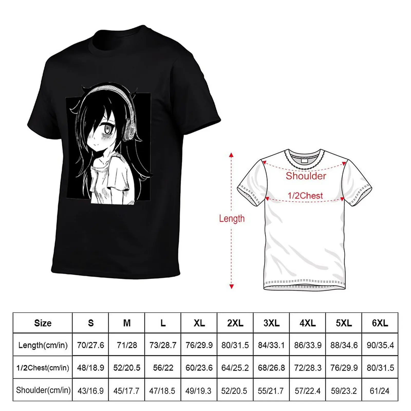 Tomoko Watamote T-Shirt Vintage Print Crew Neck Tee T-Shirt