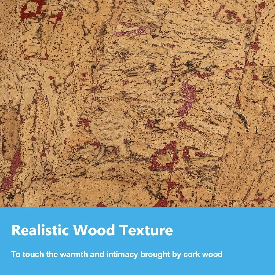 تقشر وعصا الفلين باكسبلاش 6 ورقات بلاط الحائط الخشبي الفلين عصا على بلاط مترو الانفاق الفلين للمطبخ باكسبلاش #4