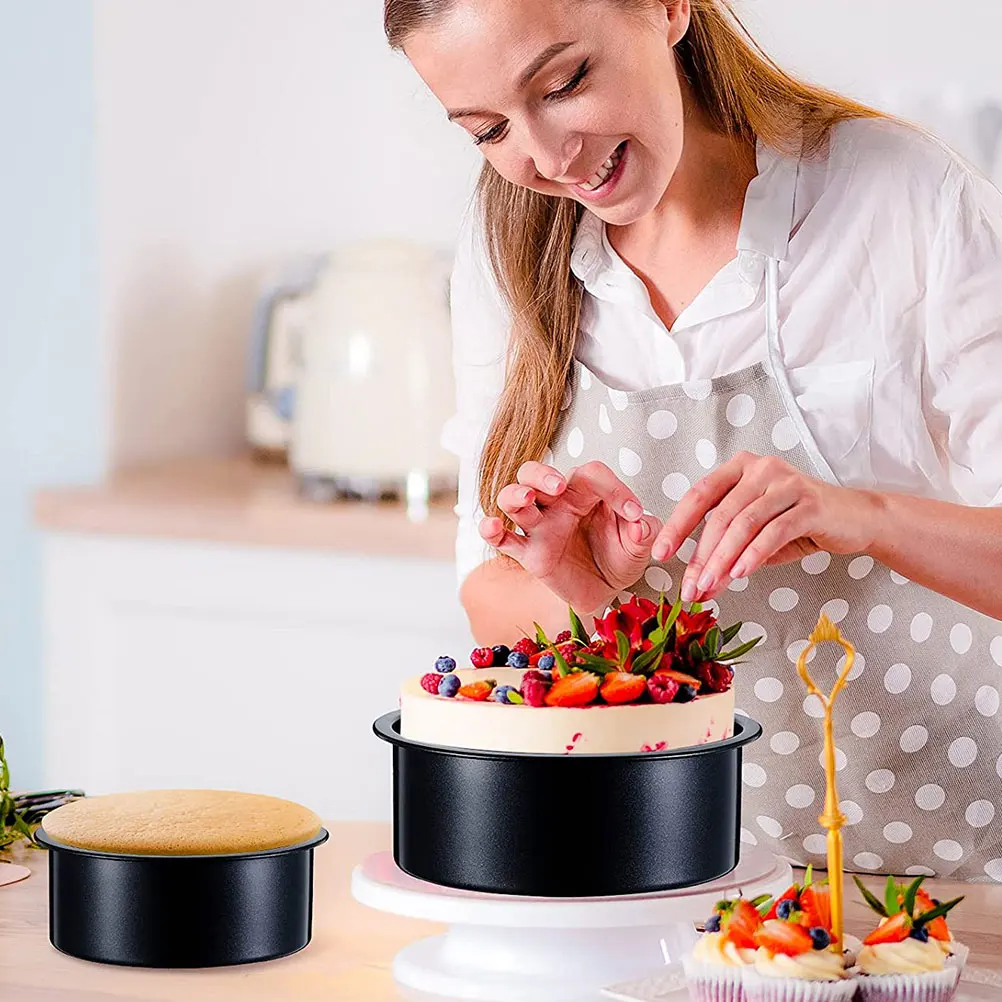 

5Pcs Round Cake Pans 4 Inch Aluminium Non Stick Baking Set for Dessert Shop Home Use Heat Conductive Cake Pan Small Baking Pans