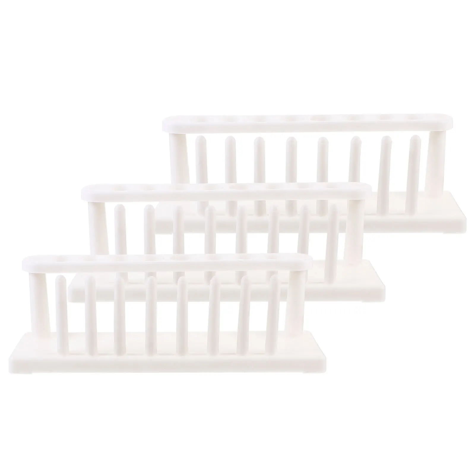 

3pcs Compact Plastic Test Tube Rack Tube Holder For Laboratory Storage Organizer Lightweight Lab Equipment