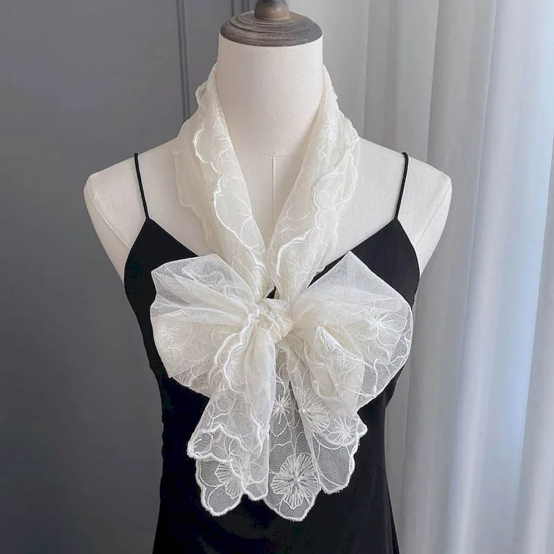 

Лента с вышивкой, женский шелковый шарф, украшение с жемчугом, женская летняя тонкая шаль в корейском стиле, роскошная одежда, хит продаж, предмет