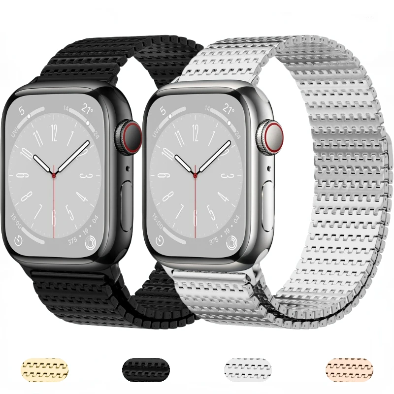 

Stainless Steel Strap for Apple Watch band 45mm 41mm 44mm 40mm 42mm 38mm Magnetic Loop Wristband iWatch Ultra 8 7 6 5 4 SE Strap