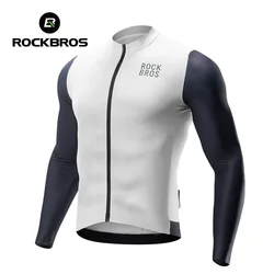 ROCKBROS Cycling Jersey Breathable Long Sleeved Quick Drying With Rear Pocket Bicycle Clothing Non-slip Sweatshirt Cycling Suit