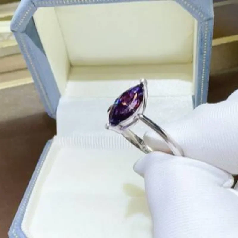 SACE GEMS nowe luksusowe 925 srebro prawdziwe certyfikat GRA 1-2CT Moissanite pierścionki z biżuterią dla kobiet zaręczyny obietnica ślubna