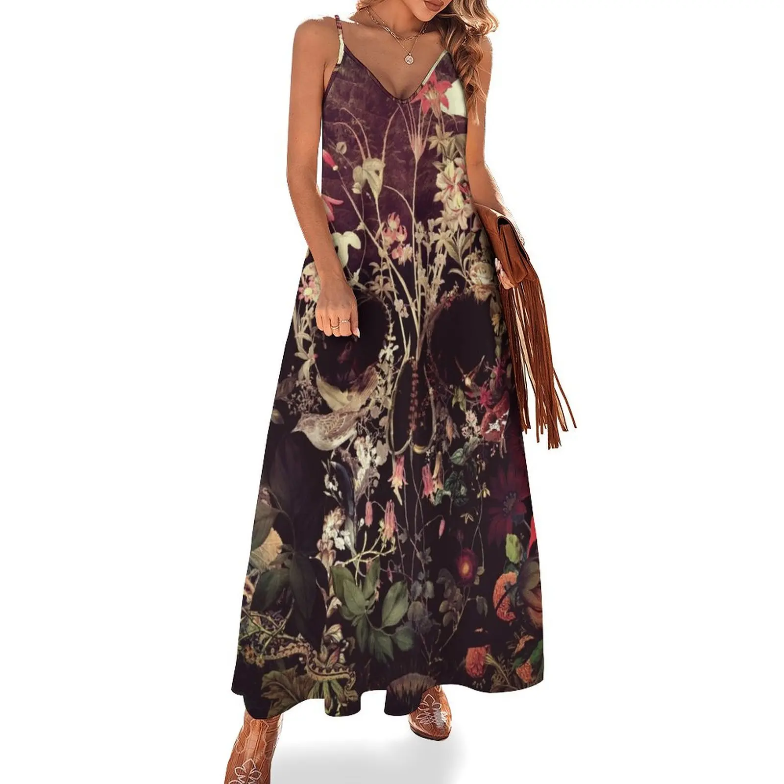 

Bloom Skull Sleeveless Dress womens dress elegant dresses for women evening dresses women