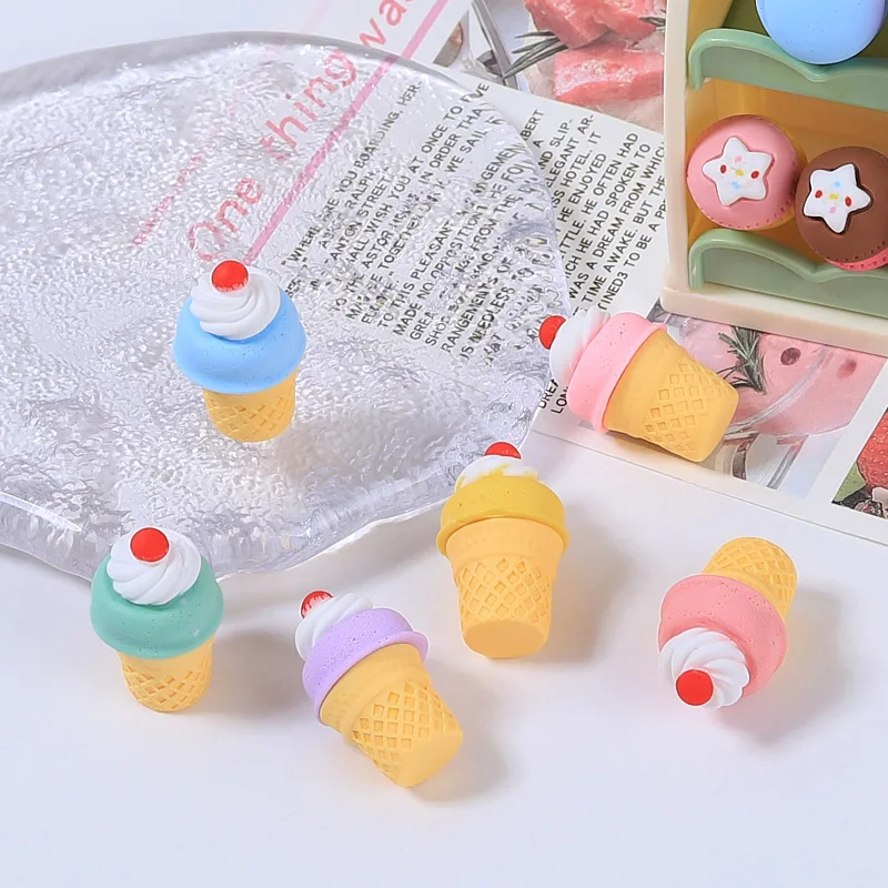 10pcs/lot Cute Mini Ice Cream Miniature Dollhouse Play Kitchen for Barbies Food House Accessories Toy