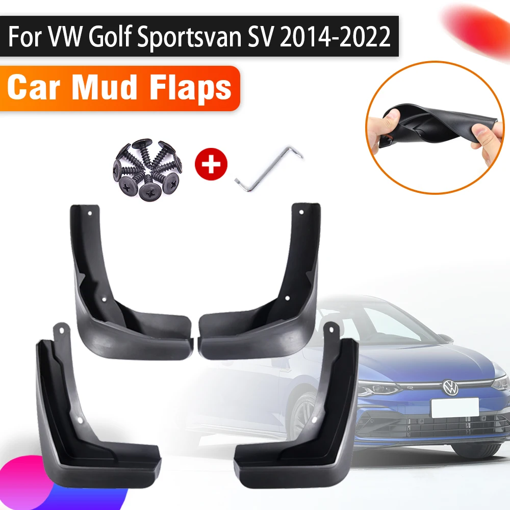 

4 шт., автомобильные брызговики для Volkswagen VW Golf 7 Sportsvan SV Mk7 2014 ~ 2022, брызговики, передние и задние крылья, автомобильные аксессуары