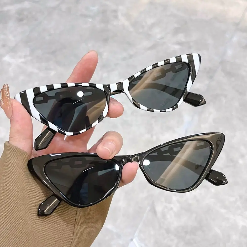 

Fashion Small Frame Cat Eye Sunglasses Trendy Triangle Black Shades Vintage Beach Travel Punk Sun Glasses for Women & Men