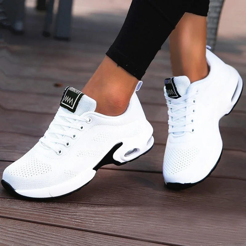 Moda mulher vulcanizar sapatos plataforma tênis casuais sapatos femininos apartamentos malha respirável tênis de corrida chunky verão calçados