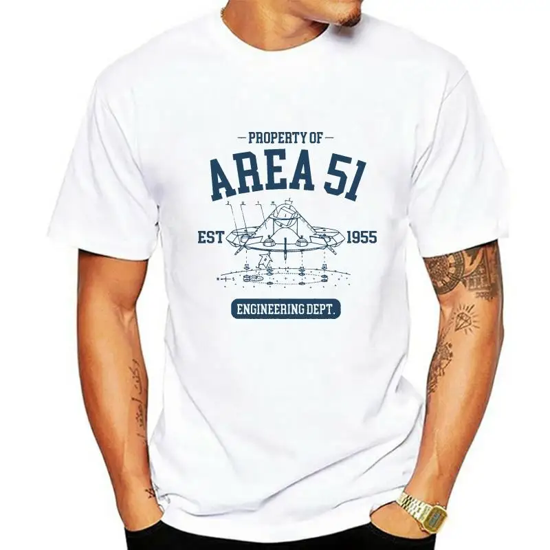 Property Of Area 51 T-Shirt Engineering Department Alien Ufo Engineer Space Shirt Better Mens Tshirt Fit HipHop Tops