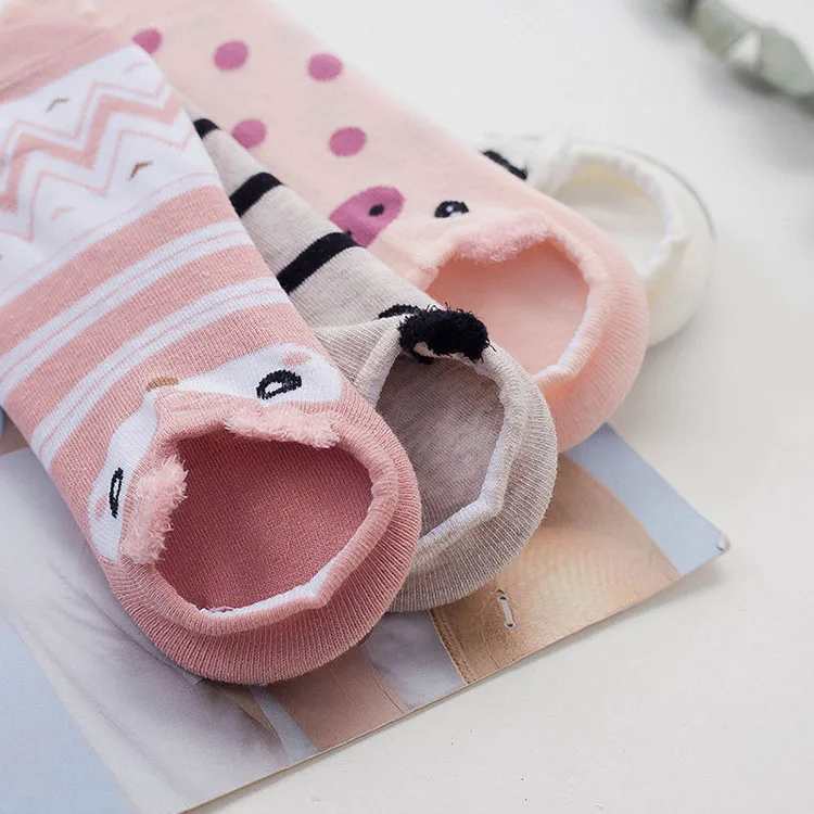 16 Pairs Cute Animal Ear Women Cotton Socks Kawaii Cat Dog Summer Short Socks Girl Socks US5-9