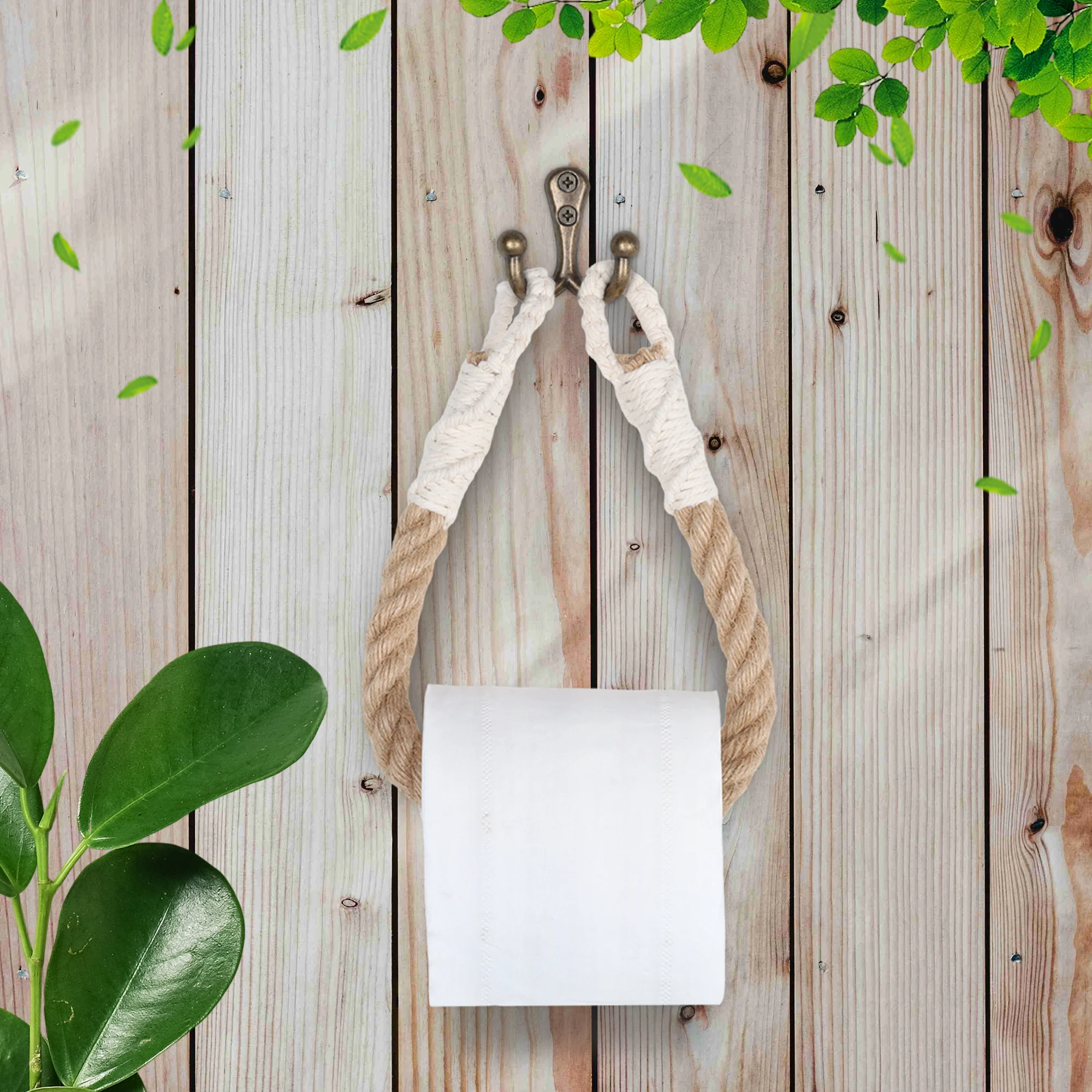 

Держатель для туалетной бумаги из джутовой веревки ручной работы, крючок в винтажном стиле, настенное кольцо для полотенец, держатель для туалетной бумаги с металлическими крючками