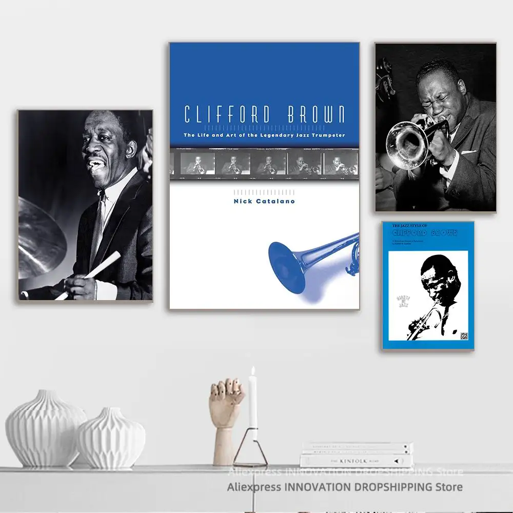 Clifford Brown Singer Band Cover Album Music Star Celebrity Wall Art Poster Canvas Posters and Prints Canvases Painting Home