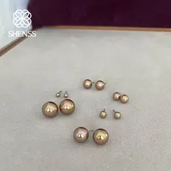 Imitation Pearl Stud wedding Earrings 4mm-12mm Size 925 Sterling Silver Earring For Women Fashion Classical Style