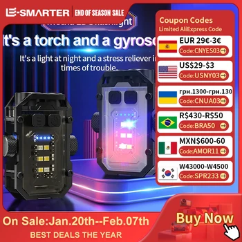 Mini led chaveiro luz portátil magnética edc lanterna acampamento ao ar livre pesca trabalho de emergência chapéu clipe lâmpada com ponta do dedo gyro