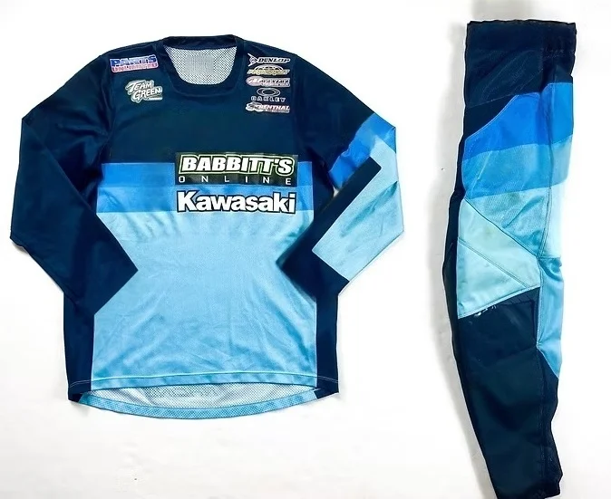 

Kawasaki Men's Race Uniform Motorcycle Off-Road Outdoor Cycling Set Long Sleeve Jersey And Pants Breathable Oversized for Autumn