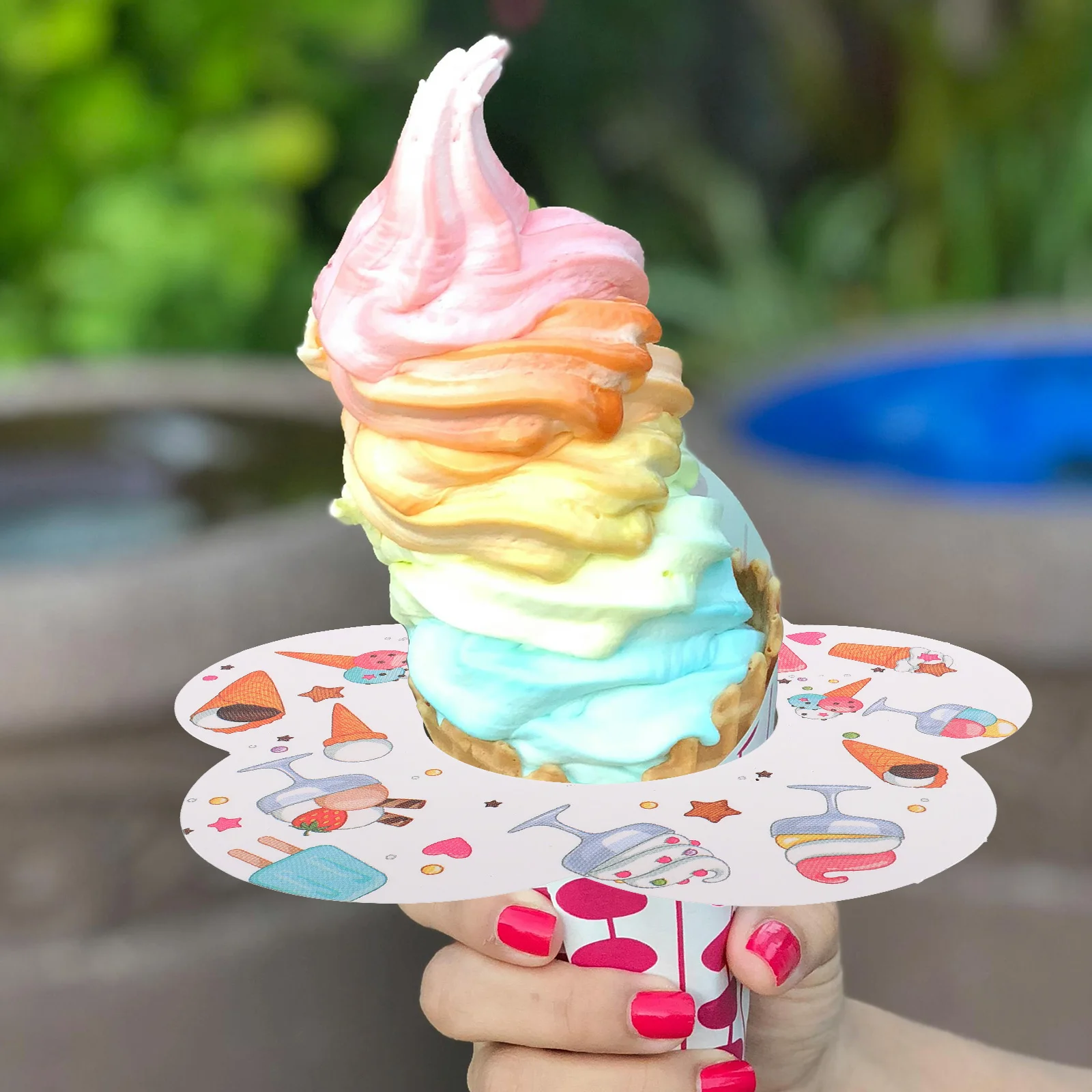 

50 Pcs Anti-drip Paper Holder Free Ice Cream Holders Drip-proof Popsicles Collector Catcher
