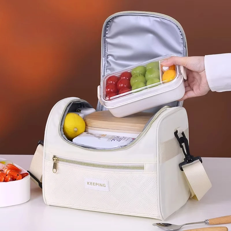 

Новая изолированная сумка для обеда через плечо — термосумка для еды для офисных работников, герметичная портативная сумка для еды для пикника и школы