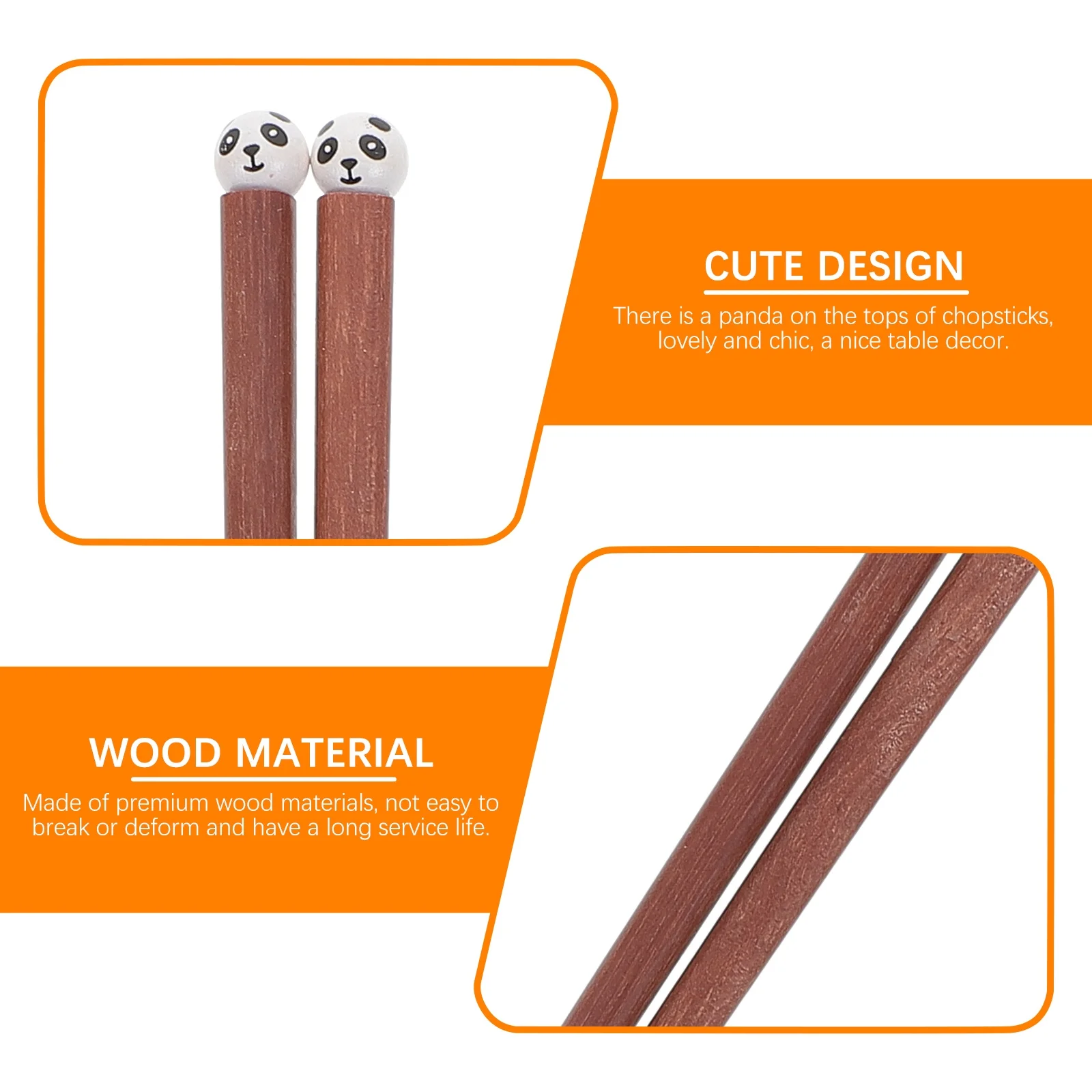 

2pcs Wooden Chopsticks Non-Slip Reusable Tableware For Home Kids Household Restaurant Hotel Decor Wooden Chopstick Gift
