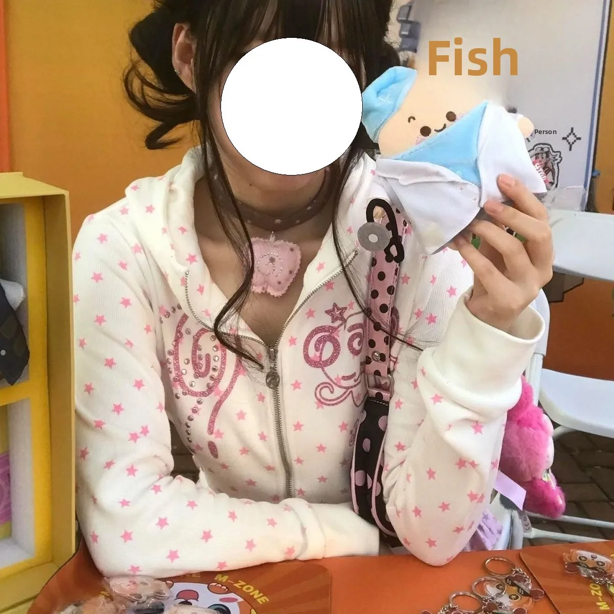 Subculture Sweet Cool Y2K Little Devil Hoodie Women's Spring Autumn Design Slimming Cardigan Outerwear Long Sve