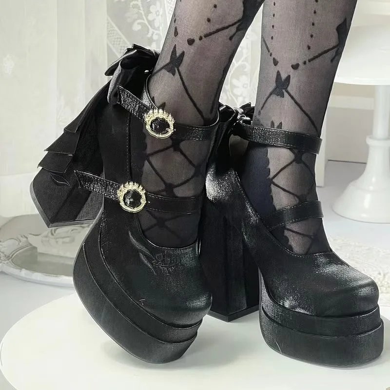 

Женские босоножки на каблуке с бантом, туфли Мэри Джейн на платформе, женские летние туфли 2024, трендовые элегантные туфли в стиле Лолиты, массивные туфли-лодочки, Zapatillas De Mujer