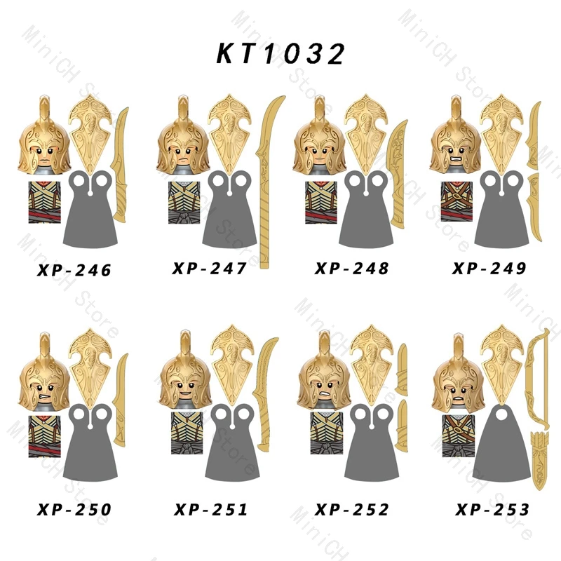 25PCS KT1032 Fantasy World Elf Army Archer Ring Set Assorted Sizes for Tabletop Games And Collectibles mini action figure