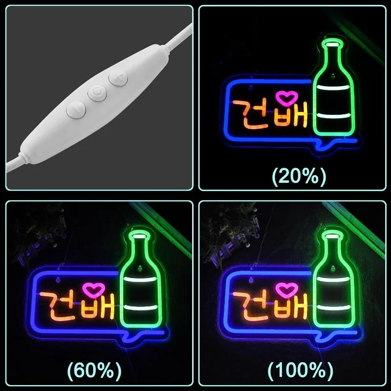 XM Korean Soju Neon Leds Are Suitable for Wall Decorations, Dimmable Beer and Sizzled Ju Bar Club Bistro Restaurant Parties ์
๊ฐํ