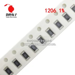 Resistencia SMD de 100 piezas, 1%, 1206, 0R ~ 10M, 1/4W, 0, 0,1, 1, 10, 100, 150, 220 ohm, 1K, 330 K, 2,2 K, 10K, 4,7 K, 1R, 10R, 100R, 150R, 220R, 330R 1M