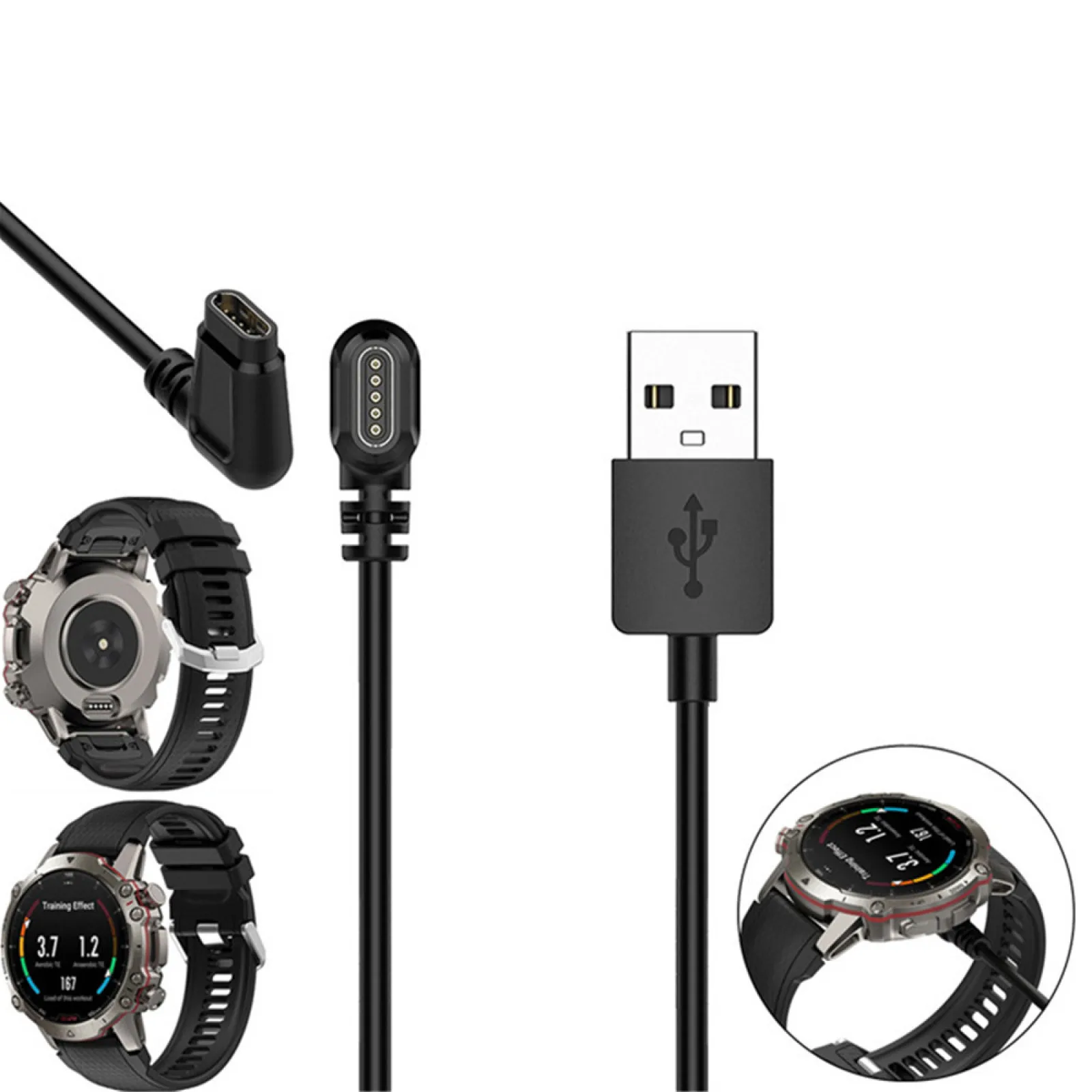 USB Charging Cable Cord With Data Transmission Fast Charging Smart Watch Charger Cable For Huami Amazfit Falcon A2029 / A2028