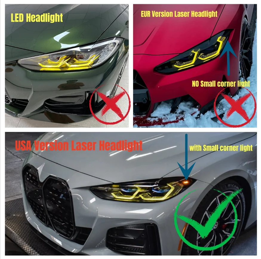 White Daylight Source For Laser Headlight BMW M3 M4 G80 G82 G83 G22 G23 G26 Super Bright Angel Eyes DRL Chips Modules Yellow