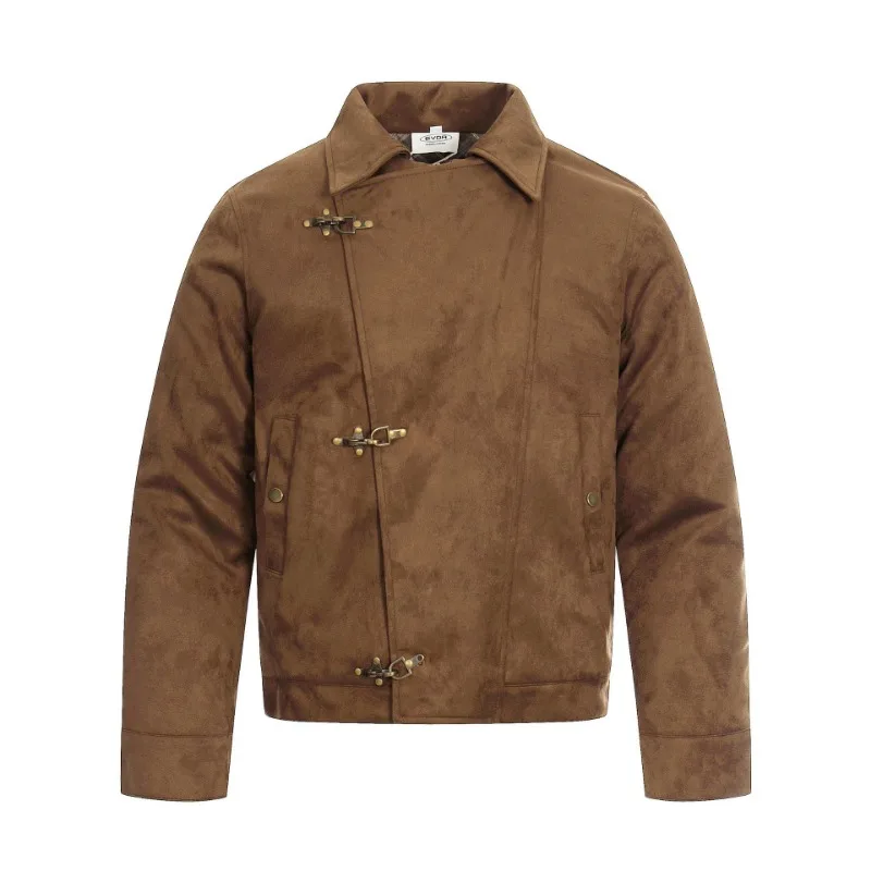 

American Vintage Jacket Metal Buttons Men Streetwear High-Street Minimalist Oversized Cotton Jacket Men Clothing Coat Autumn Top