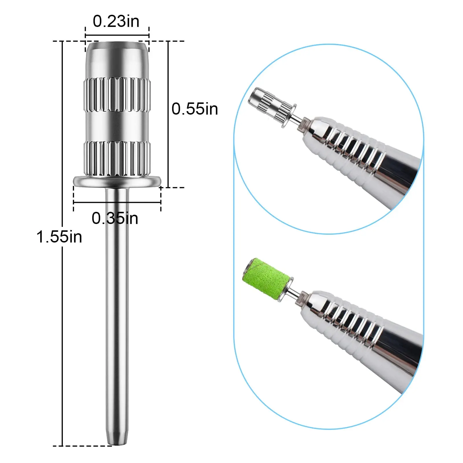 10 Pieces Nail Drill Heads Nail Drill Bits Sanding Band Shaft 3/32 Inch Nail Drill Bits Mandrels for Electric File Nail Sanders