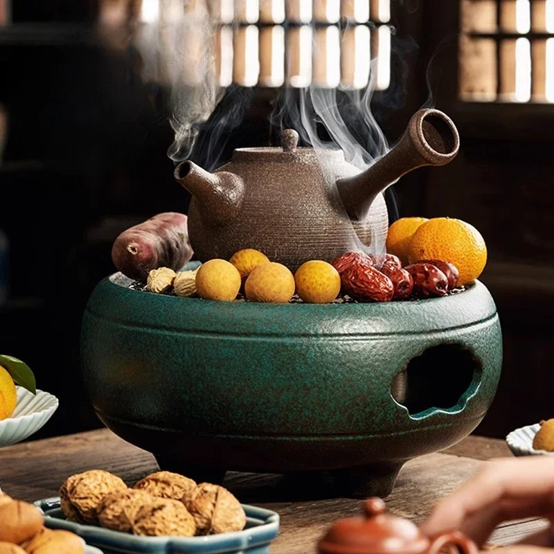 making utensils, a full set of household indoor Chinese style, pottery pot, ancient method of boiling tea pot, tea stove set