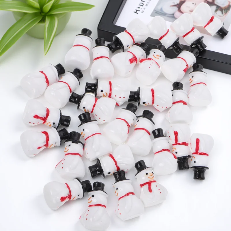 

30 Pcs Mini Snowman Christmas Decorations Party Favors Home Gifts Cake Village s Resin Father Craft Supplies