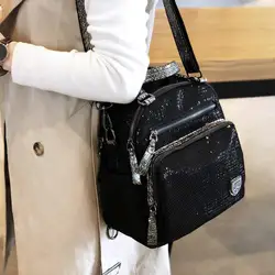 2023 New Backpack Korean Edition Women's Bag Handheld Sequins Fashion Travel Backpack Versatile Large Capacity Dual Use Bag Tide