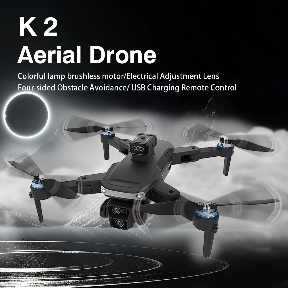 New K2 Brushless Mini Drone HD Dual Camera Aerial Photography Quadcopter Obstacle Avoidance Remote Control Dron Toys Gift