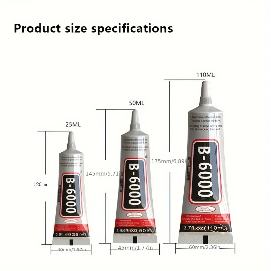 15/25/50/110ML B6000 Super Kleber Telefon Handy Touchscreen Klebstoff DIY Reparatur Diamant schmuck Glas Büro Liefert – Detail 2
