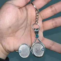 Anjj H2o Just Add Water Shell Keychain Luxurious Exquisite Silver Plated Locket Pendant Chain Jewelry for Mermaid Girl Woman