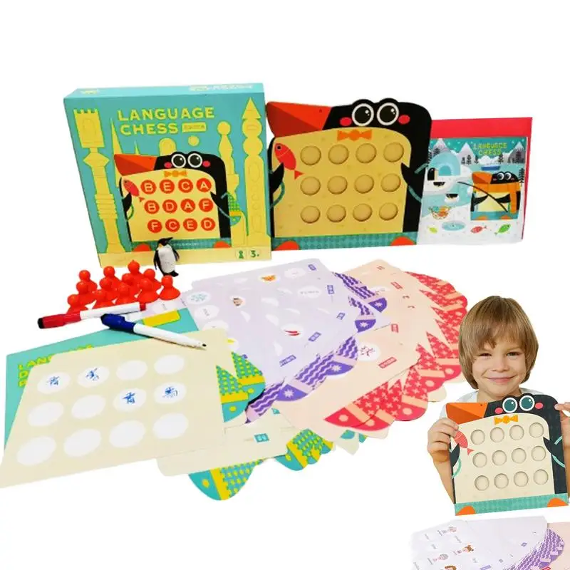 

Matching Board Game Parent-Child Interactive Toy Chinese and English Bilingual Cards Chess Board Game for Boys and Girls