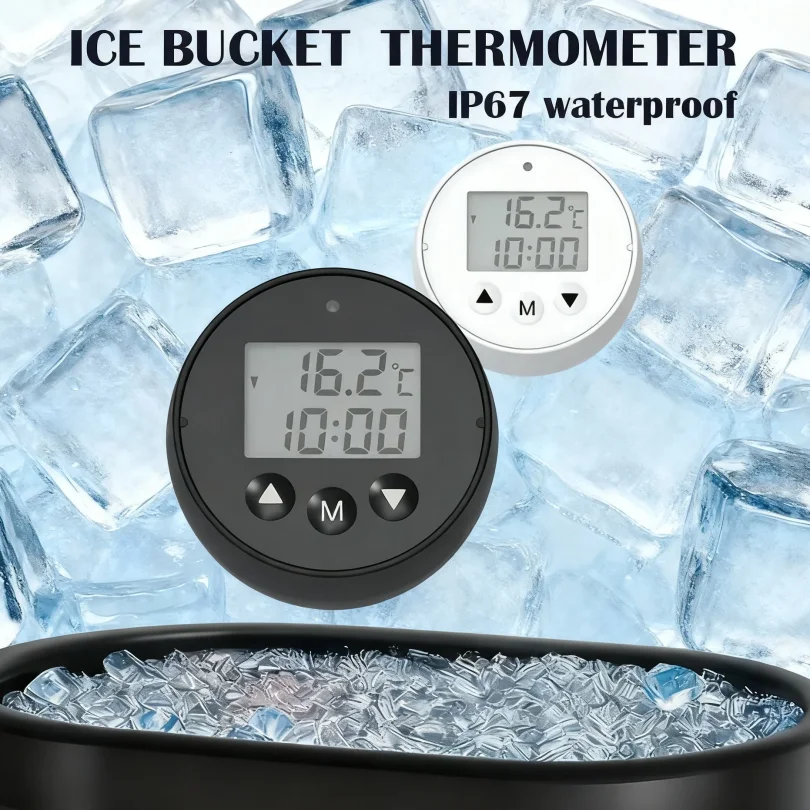 Digital Ice Bath Thermometer Floating Electronic Ip67 Cold Temperature Ice Bucket Challenge Tool Outdoors Swim Cold Plunge Timer