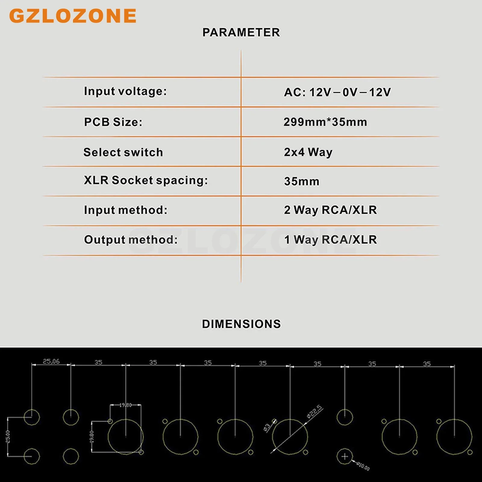 GZLOZONE PASS 1.7 RCA/XLR 오디오 소스 입력 및 출력 스위치 보드 2 웨이 RCA /XLR IN + 1 웨이 RCA/XLR OUT 베어 PCB