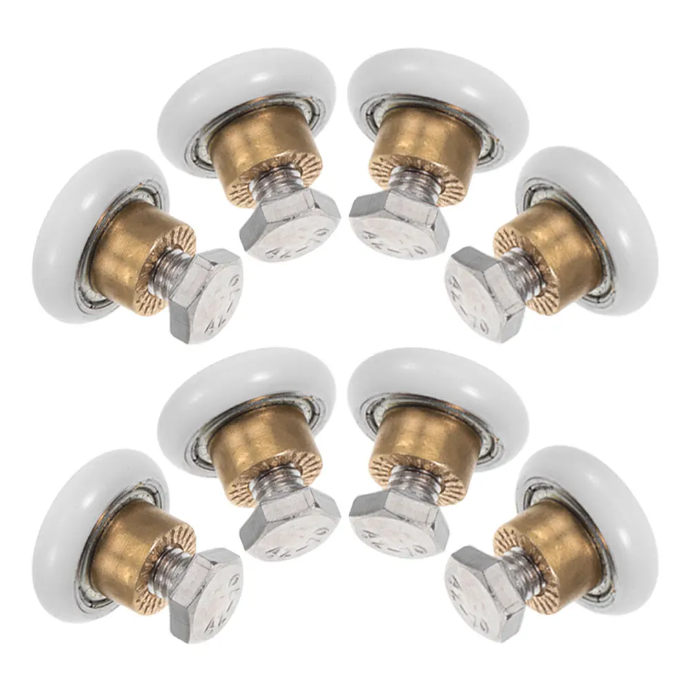 

8 шт., сменные ролики для душевой двери, гладкие раздвижные колеса для стеклянной двери для ванной комнаты, детали шкива, замена колеса раздвижного ролика