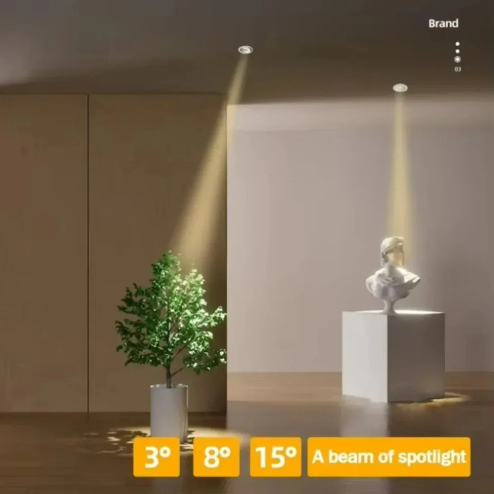 راحة LED COB جزءا لا يتجزأ من تجهيزات مصابيح السقف النازل التركيز أضواء كاشفة صغيرة زاوية شعاع ضيق 3 ° 8 ° 15 °   مصباح خزانة النبيذ