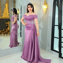 Thinyfull 2023 Mermaid Prom Dresses Sexy Off The Shoulder Beadings Evening Dress Saudi Arabia Cocktail Party Gowns Custom Size