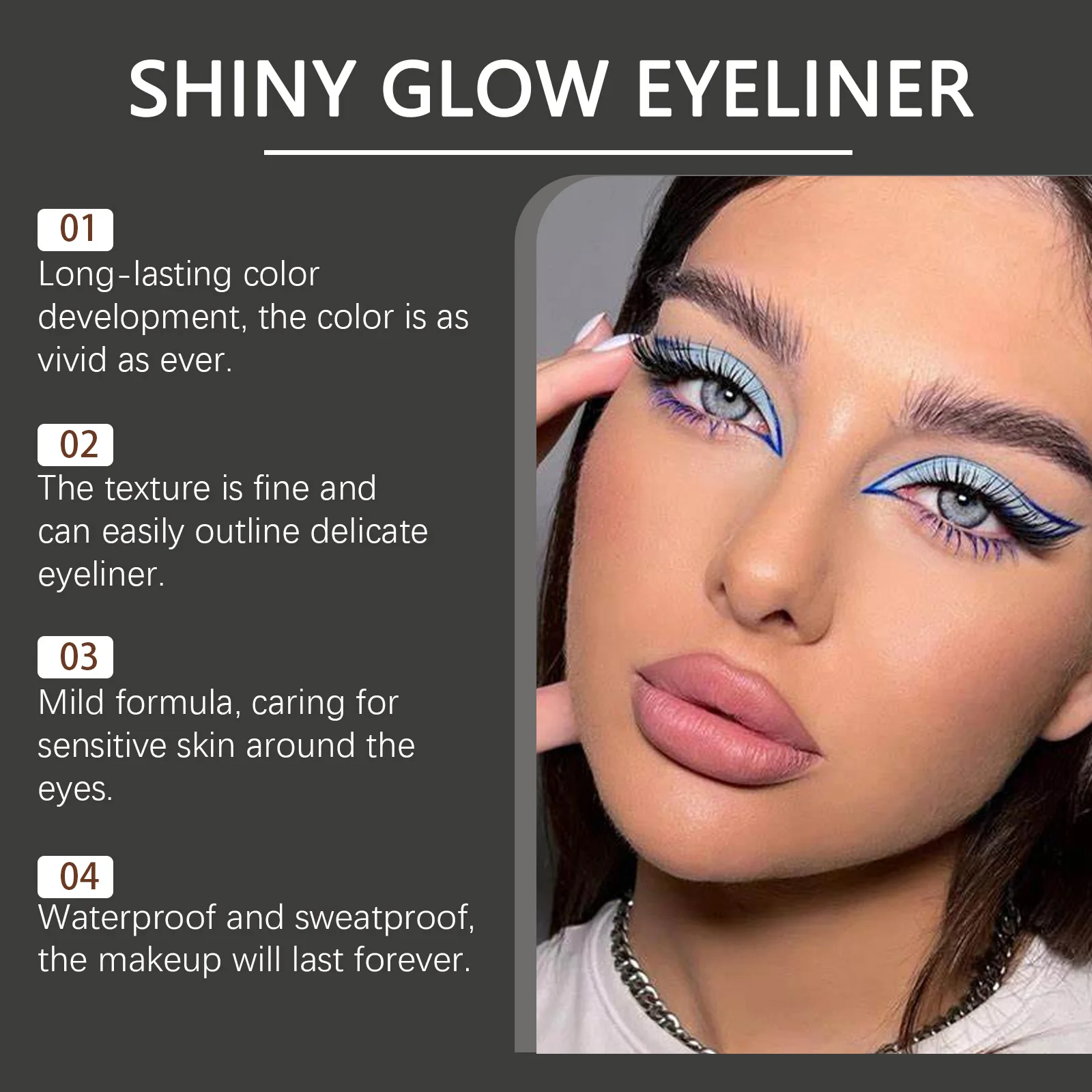 Make-up Fluorescerende vloeibare eyelinerset Kleurrijke charme Ogen Eyeliner Blijvende kleur Vloeibaar eyelinerpotlood