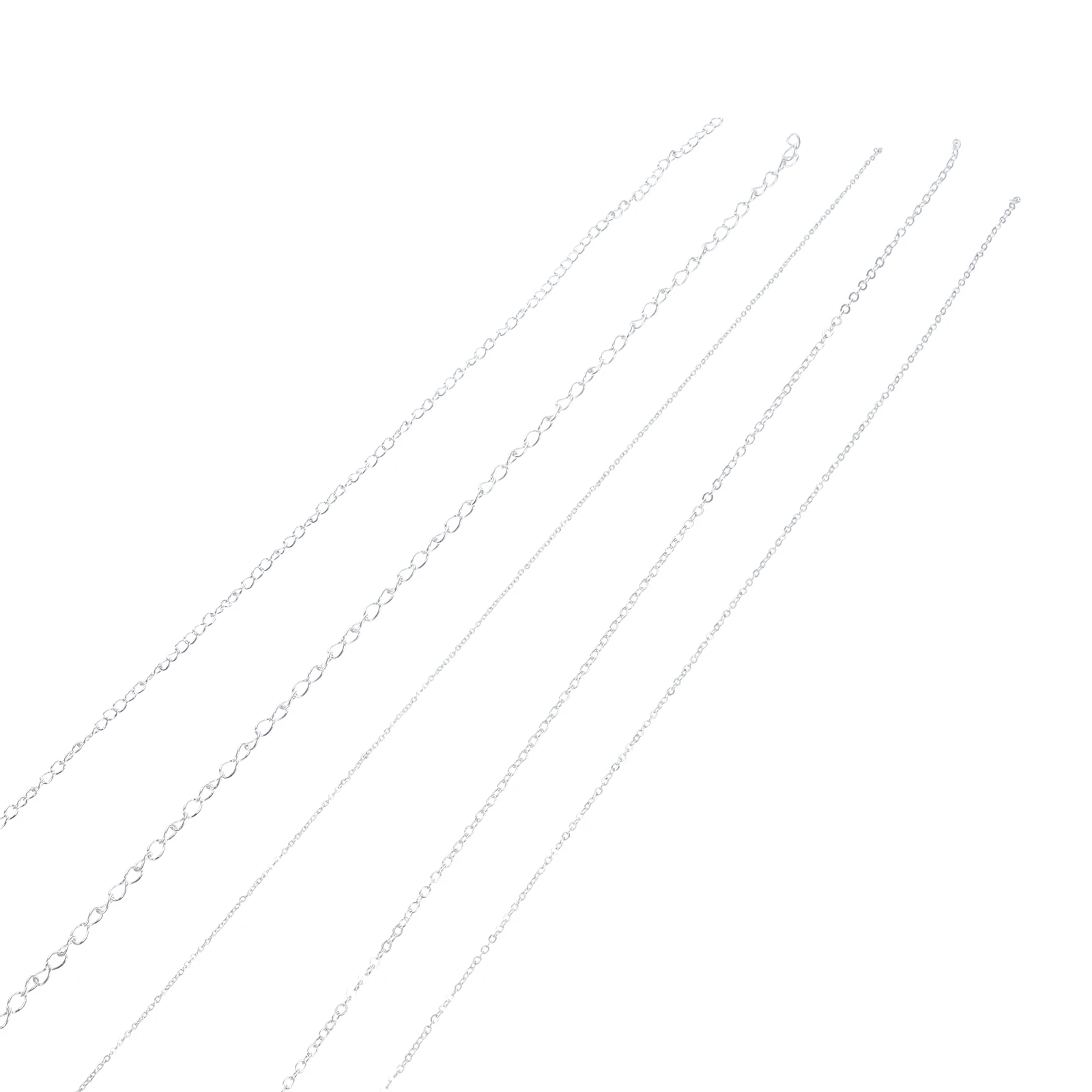 

5pcs Flat O Shaped Chains Silver Plated Copper Jewelry Accessories for Necklace Making DIY Supplies Choker Chain