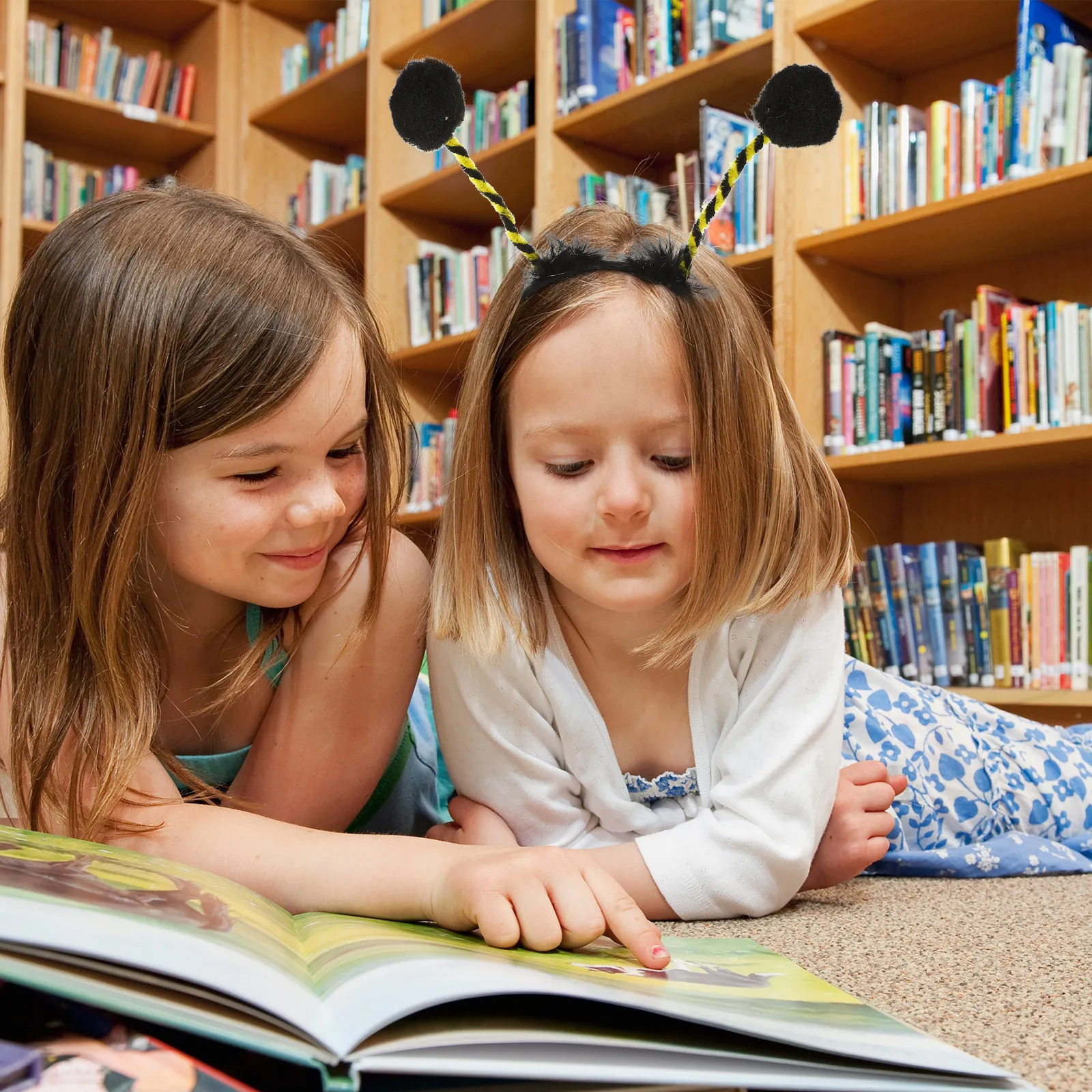 

6Pcs Bee Style Antenna Headband Puffer Ball Hairband Durable Party Prop Halloween Masquerade Costume Accessory