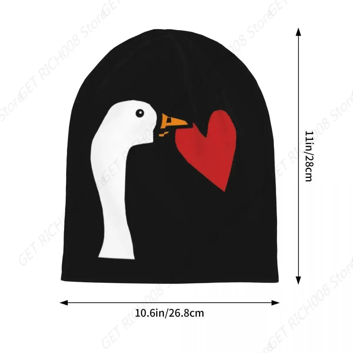 Unisex Funny Goose Stealing A Heart Skullies Beanies Accessories Valentines Day Bonnet Knitting Hats Unique Design Warm Hats